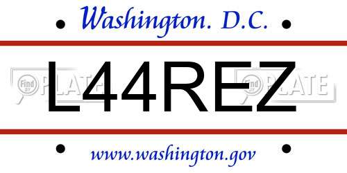 L44REZ District Of Columbia License Plate