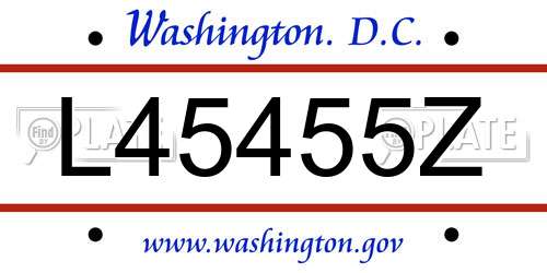L45455Z District Of Columbia License Plate