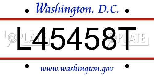 L45458T District Of Columbia License Plate