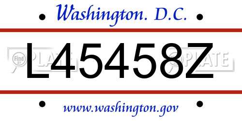 L45458Z District Of Columbia License Plate