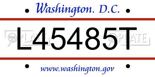 L45485T District Of Columbia License Plate
