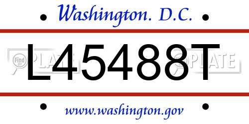 L45488T District Of Columbia License Plate