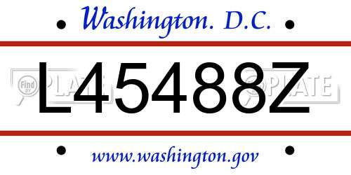 L45488Z District Of Columbia License Plate