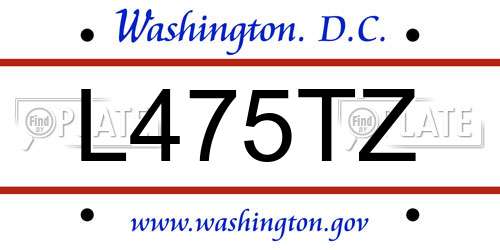 L475TZ District Of Columbia License Plate