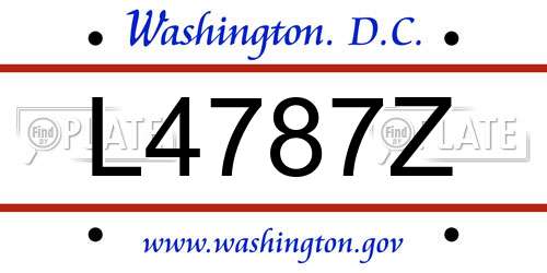 L4787Z District Of Columbia License Plate