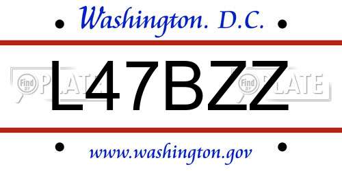 L47BZZ District Of Columbia License Plate