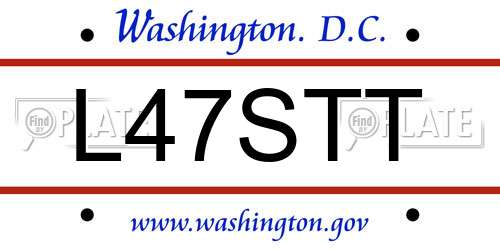 L47STT District Of Columbia License Plate