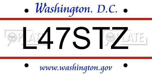 L47STZ District Of Columbia License Plate