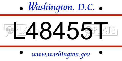 L48455T District Of Columbia License Plate