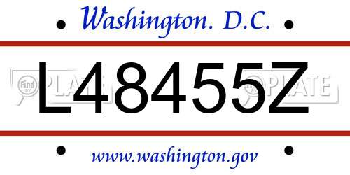 L48455Z District Of Columbia License Plate