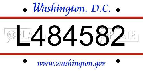 L484582 District Of Columbia License Plate