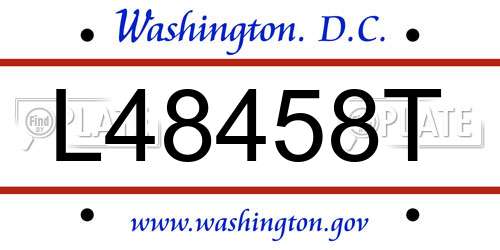 L48458T District Of Columbia License Plate