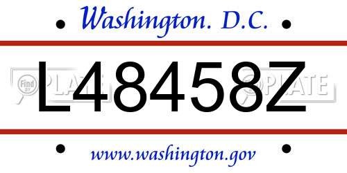 L48458Z District Of Columbia License Plate