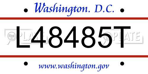 L48485T District Of Columbia License Plate