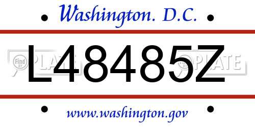 L48485Z District Of Columbia License Plate