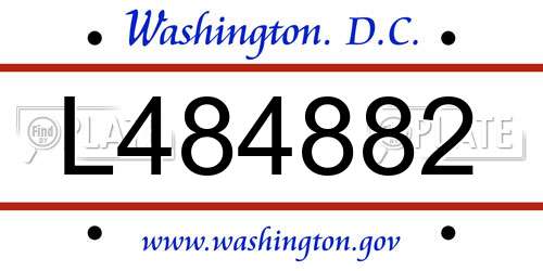 L484882 District Of Columbia License Plate