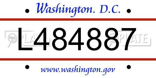 L484887 District Of Columbia License Plate