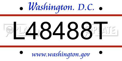 L48488T District Of Columbia License Plate