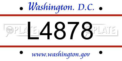 L4878 District Of Columbia License Plate