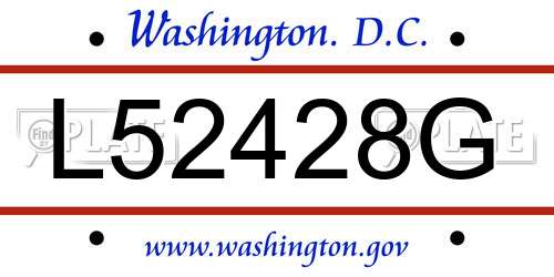 L52428G District Of Columbia License Plate