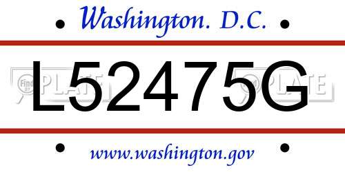 L52475G District Of Columbia License Plate
