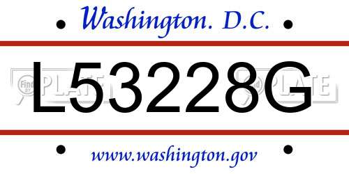 L53228G District Of Columbia License Plate