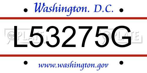 L53275G District Of Columbia License Plate