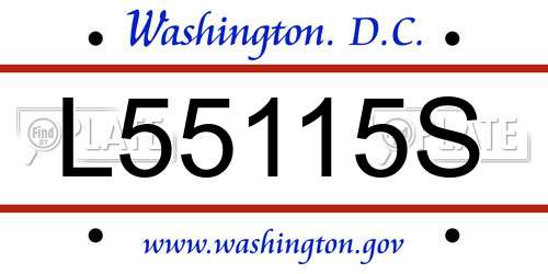 L55115S District Of Columbia License Plate