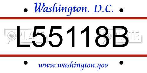 L55118B District Of Columbia License Plate