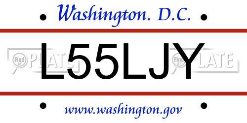 L55LJY District Of Columbia License Plate