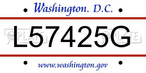 L57425G District Of Columbia License Plate
