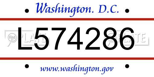 L574286 District Of Columbia License Plate