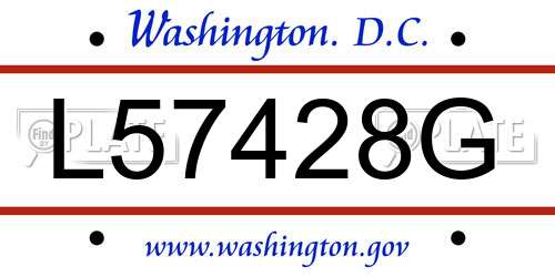L57428G District Of Columbia License Plate