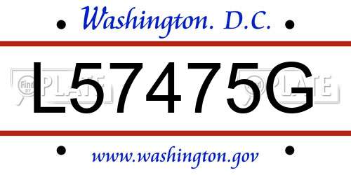 L57475G District Of Columbia License Plate