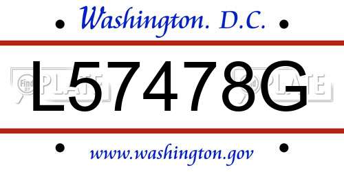 L57478G District Of Columbia License Plate