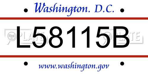 L58115B District Of Columbia License Plate
