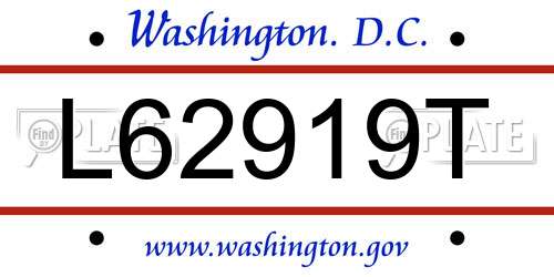 L62919T District Of Columbia License Plate