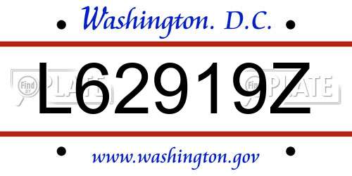 L62919Z District Of Columbia License Plate