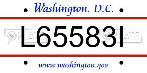 L65583I District Of Columbia License Plate