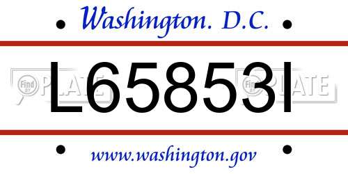 L65853I District Of Columbia License Plate