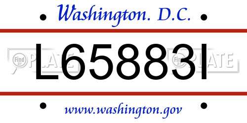 L65883I District Of Columbia License Plate