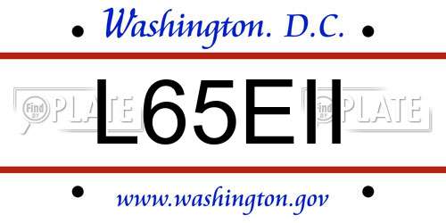 L65EII District Of Columbia License Plate