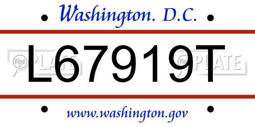L67919T District Of Columbia License Plate