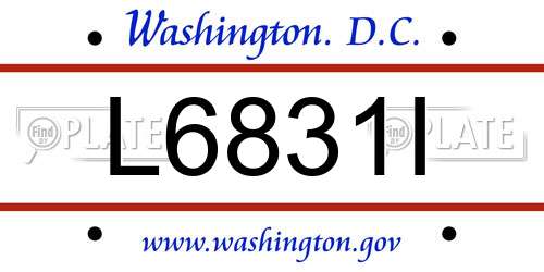 L6831I District Of Columbia License Plate