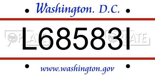 L68583I District Of Columbia License Plate