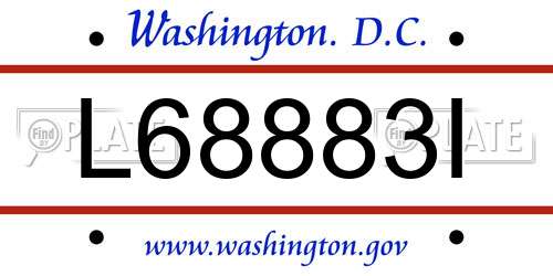 L68883I District Of Columbia License Plate