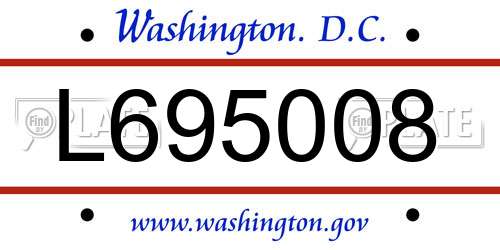 L695008 District Of Columbia License Plate