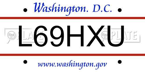L69HXU District Of Columbia License Plate