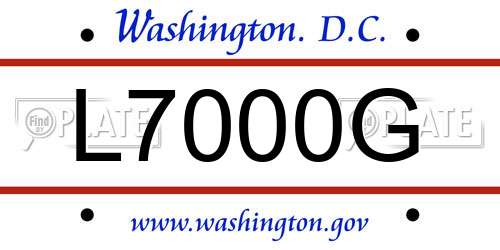 L7000G District Of Columbia License Plate