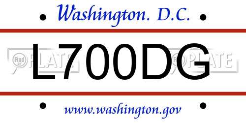 L700DG District Of Columbia License Plate